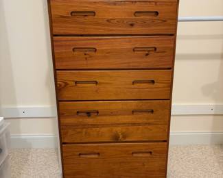 J99 - $95. Solid Wood Dresser. Measures 29.25" W x 20.5" D x 49" Tall.