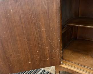 J170 - $175. Antique J. B. Van Sciver Co. Cabinet Pie Safe. Has some scratches and marks and the drawer sticks but is fully functional. Measures 36" W x 16.5" D x 65" Tall.