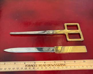J102 - $20. Vintage German Letter Opener and Scissor Set.