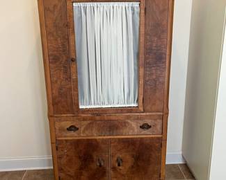J170 - $175. Antique J. B. Van Sciver Co. Cabinet Pie Safe. Has some scratches and marks and the drawer sticks but is fully functional. Measures 36" W x 16.5" D x 65" Tall.