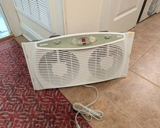 J38 - $40. Holmes 9" Twin Digital Window Fan. Used, stored in the box.