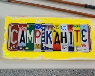 Artist Made Camp Kahite Sign