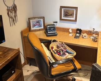 Rolling Chair, Wooden Desk