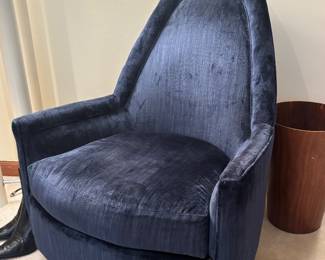 MCM Velvet Cathedral Swivel Chair