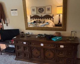 Wooden Dresser, Wall Mirror
