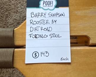 Barry Simpson Rooster by Dirt Road Folding Stool
