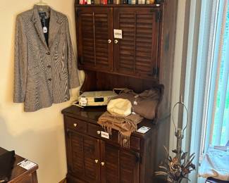 Dark Wood Two-Piece Hutch