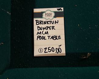 Brinktun Bumper MCM Pool Table