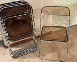 Set of 5 Plia Lucite Chairs