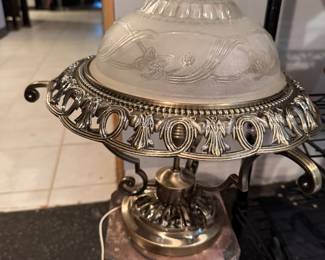 Brass & Glass Ceiling mount chandelier,  was $40, NOW $25