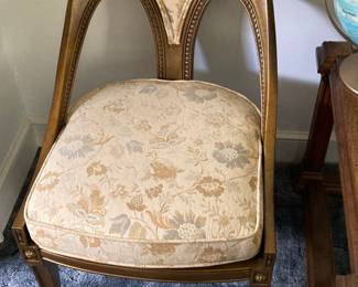 Vintage Neoclassical Style Gilded Accent Chair