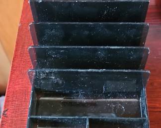 Vintage Black Acrylic Desk Organizer Tray