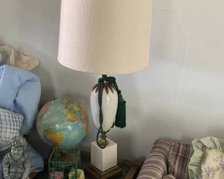 Neoclassical Style Porcelain Table Lamp with Tassel