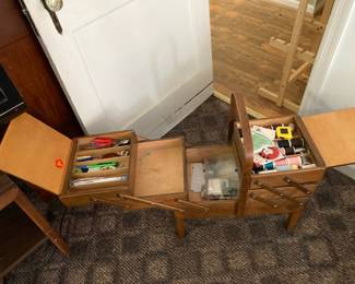 Mid-Century Modern Strommen Bruk Hamar Accordion Sewing Box