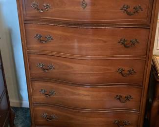 Drexel Furniture French Provincial Serpentine Front Five-Drawer Chest