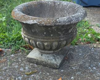 Vintage Cast Concrete Garden Urn Planter