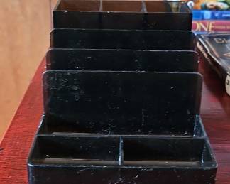 Vintage Black Acrylic Desk Organizer Tray