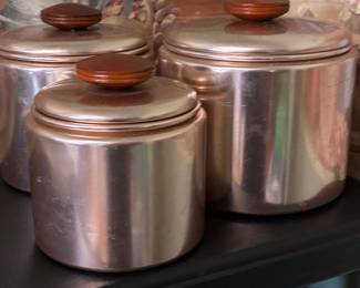 Vintage Mirro Aluminum Rose Copper Canister Set