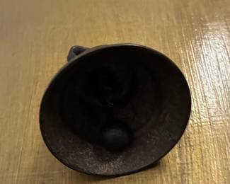Vintage Cast Iron Hand Bell with "Chiantel Fondeur Saignelegier 1878" Mark