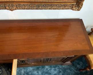 Drexel French Provincial Louis XV Carved Walnut Sideboard or Bar Cabinet