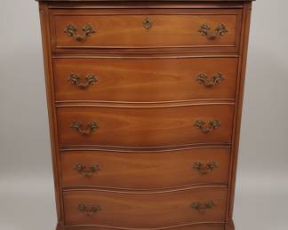 Drexel French Provincial Serpentine Front Tall Chest of Drawers