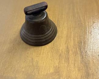 Vintage Cast Iron Hand Bell with "Chiantel Fondeur Saignelegier 1878" Mark