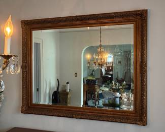 Ornate Hollywood Regency Giltwood Wall Mirror
