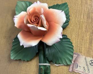 Dea Capodimonte Porcelain Rose Wall Plaque