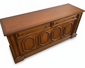 Drexel French Provincial Louis XV Carved Walnut Sideboard or Bar Cabinet