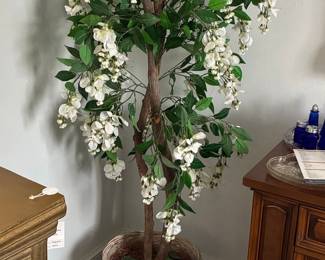 Artificial Wisteria Tree in Woven Basket, 120 cm