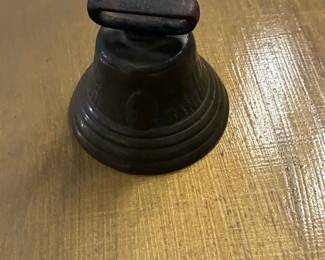 Vintage Cast Iron Farm or School Bell with Loop Handle