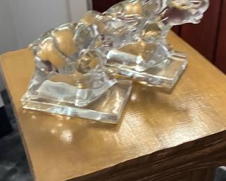 New Martinsville Glass Co. Elephant Bookends