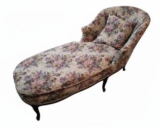 Victorian Revival Floral Chaise Longue
