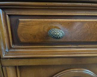 Drexel French Provincial Louis XV Carved Walnut Sideboard or Bar Cabinet
