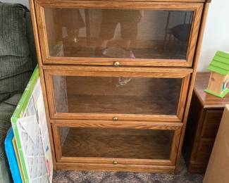 Three-Stack Oak Barrister Bookcase