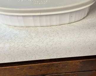 CorningWare French White Oval Casserole Dish F-15-B with Lid