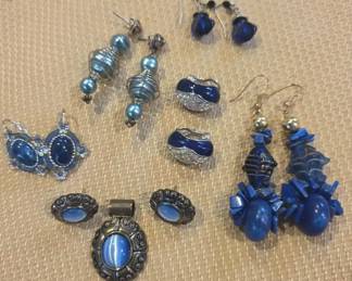 Blue Pierced Earring Variety Pendant