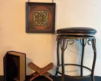 Miscellaneous Office Decor And Metal Stool