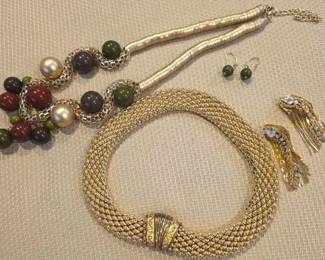 Gold Colored Statement Jewelry Earrings
