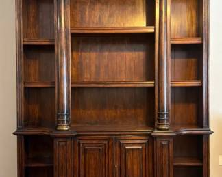 01 Traditional wood library wall bookcase
