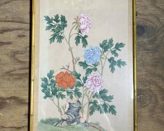 500 framedfloralpaintinginasianstyleba
