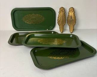 480 fourdecorativemetaltraysandtwoorna