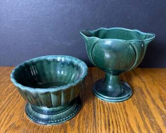 350 hullusagreenpedestalcompoteandbowl