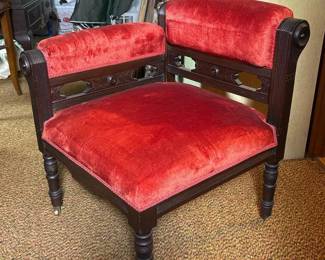 466 victorianstylecornerchairwithredup