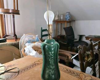 492 vintagefloralceramictablelampwithb
