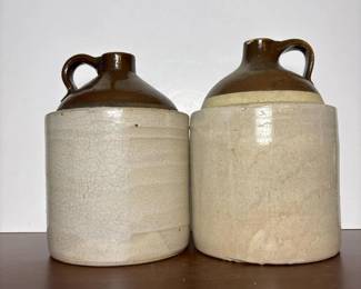 137 pairoftwotonedstonewarejugs