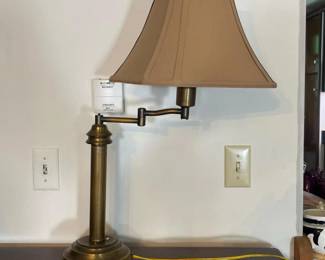 210 brassswingarmtablelampwithfabrics