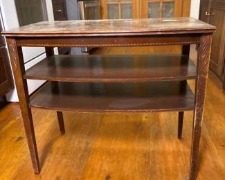 317 vintagewoodensidetablewithcarvedde