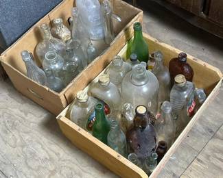 501 assortedvintageglassbottlesandjugs