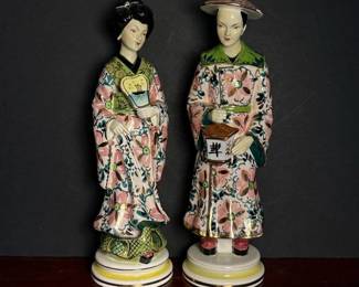 083 pairofasianstyleglazedceramicfigur